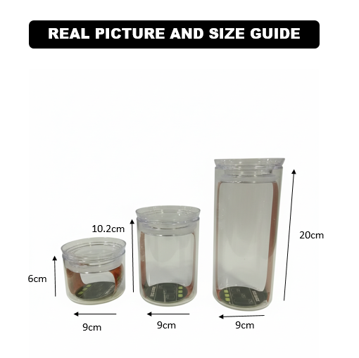 3-Pcs CrystalSeal Airtight Storage Jars Set