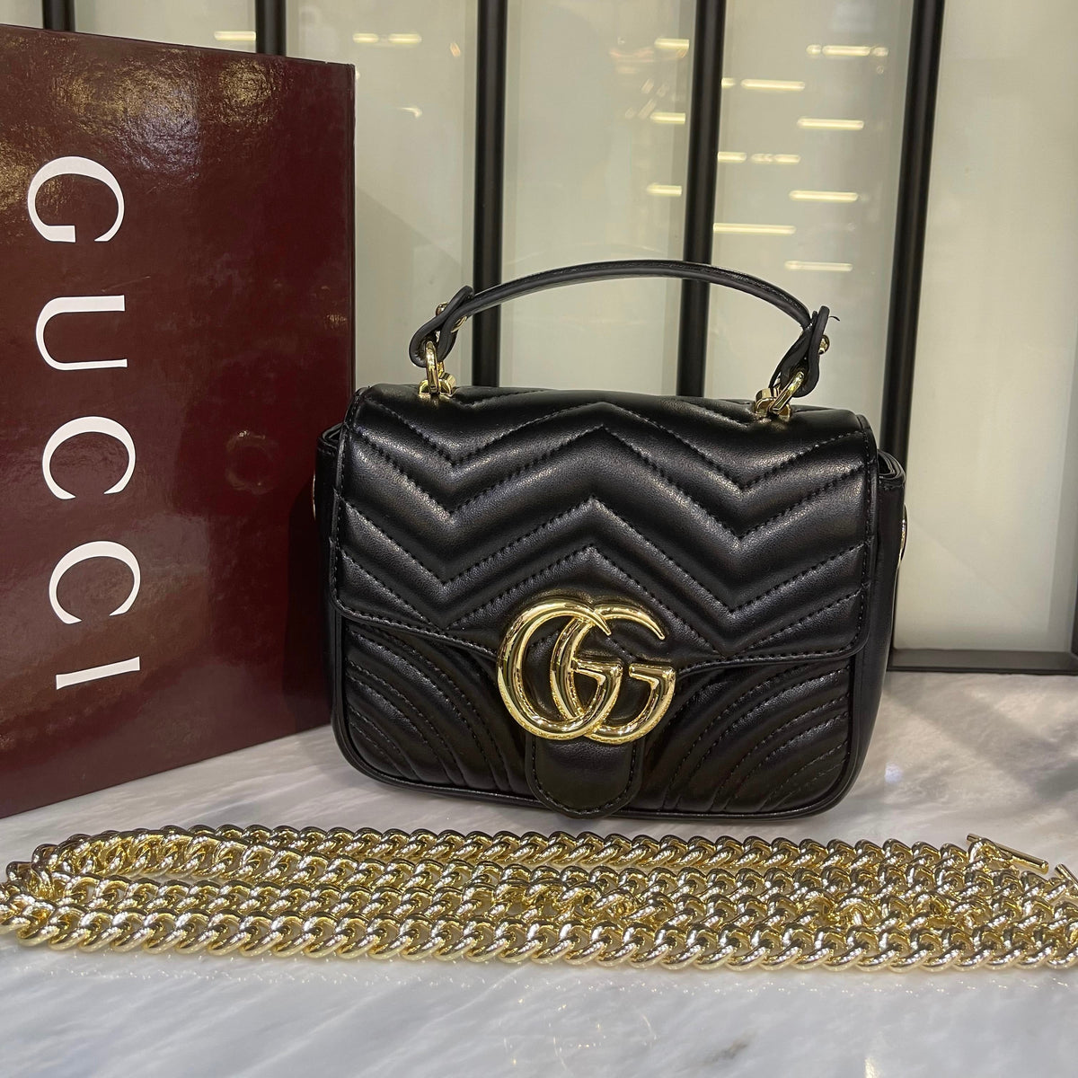 Gucci Marmont Mini Top Handle Bag- Box Packing