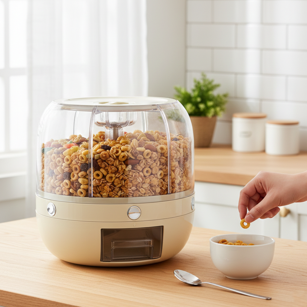 6-Grid Rotating 8.5KG Grains Container