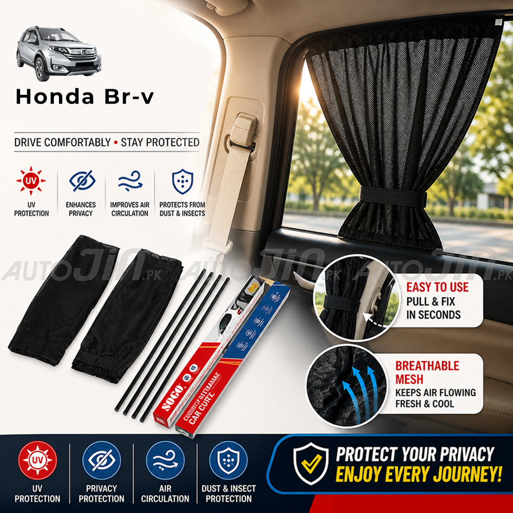 Sogo Honda BR-V 2017-2026 Custom Fit Retractable Curtains Sliders Railing