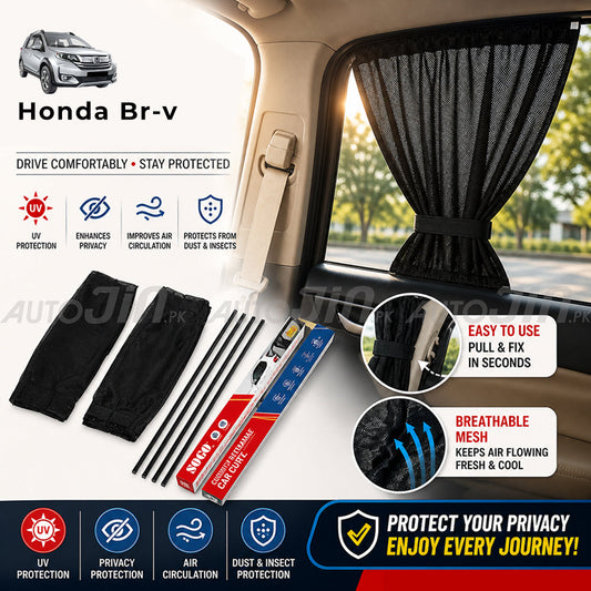 Sogo Honda BR-V 2017-2026 Custom Fit Retractable Curtains Sliders Railing
