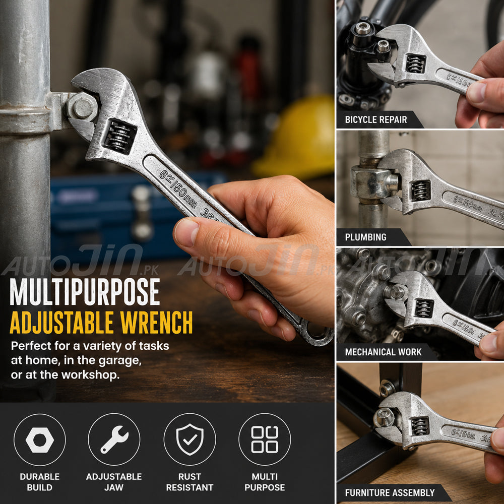 Standard Adjustable Wrench – Heavy-Duty Adjustable Spanner Tool inches (150mm)