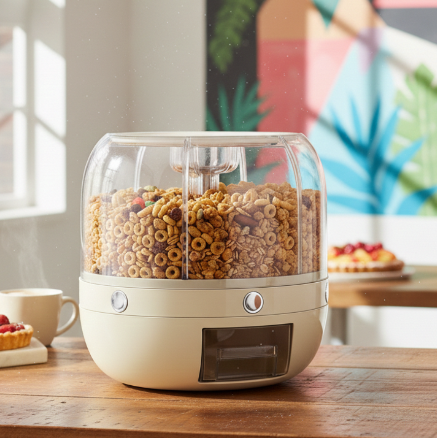 6-Grid Rotating 8.5KG Grains Container