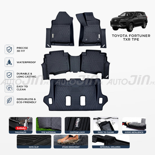Toyota Fortuner 2016-2026 TXR 5D TPE Premium Floor Mats