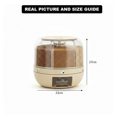 6-Grid Rotating 8.5KG Grains Container