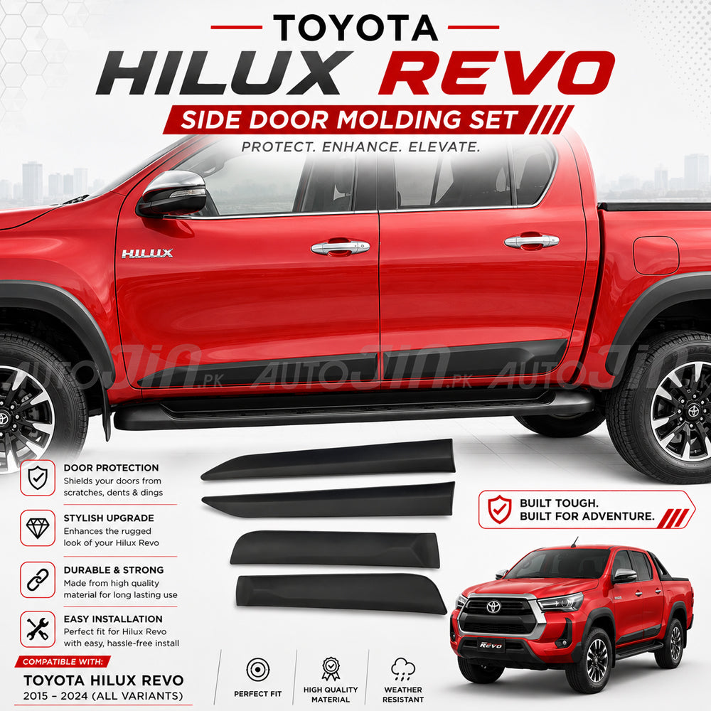 Toyota Hilux Revo 2016-2024 Door Moulding Matt Black