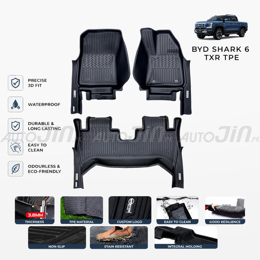 BYD Shark 6 2025-2026 TXR 5D TPE Premium Floor Mats
