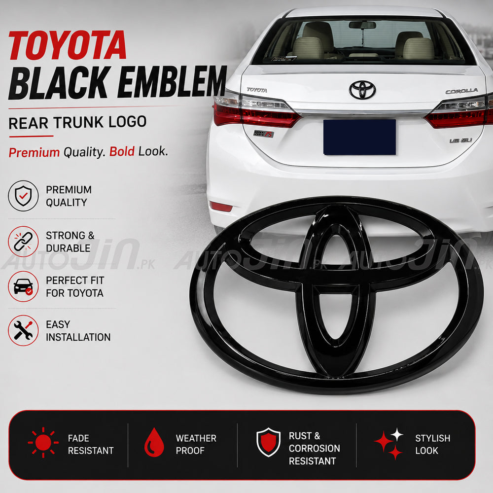 Toyota Corolla 2016-2020 Black Trunk Back Logo Emblem