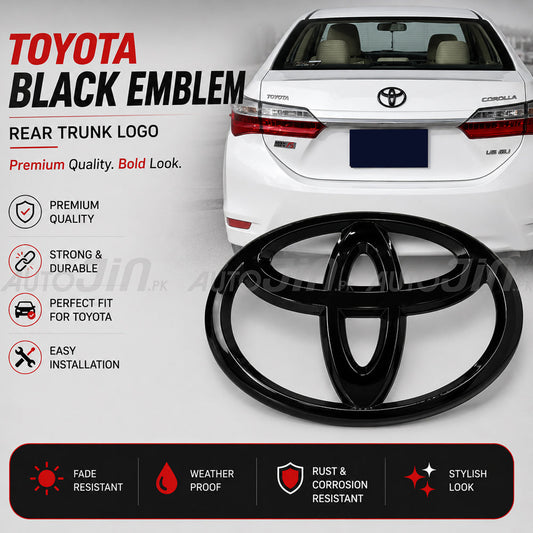 Toyota Corolla 2016-2020 Black Trunk Back Logo Emblem
