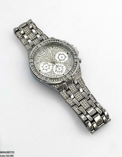 WHL00721 HWR Round Rhinestone Women's Watch - WHL