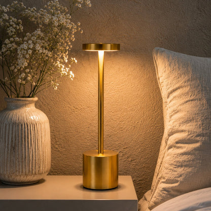 Rechargeable LED Table Lamp 12-hr Battery  – Premium Metal Finish