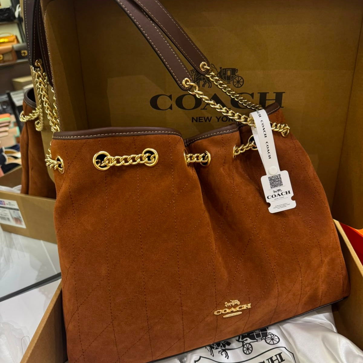 COACH Evelyn Large Shoulder Bag-Box Packaging
