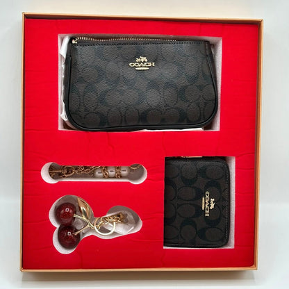 COACH Teri Bag with Coach Cherry Charm & Mini Bag Charm-Box Packing