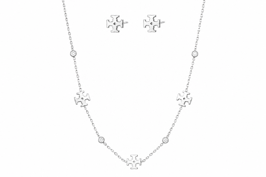 Torry Silver Necklace+Earring