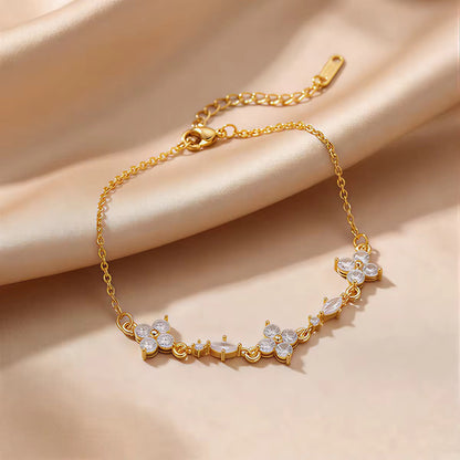 Luxe Blossom Crystal Link Bracelet