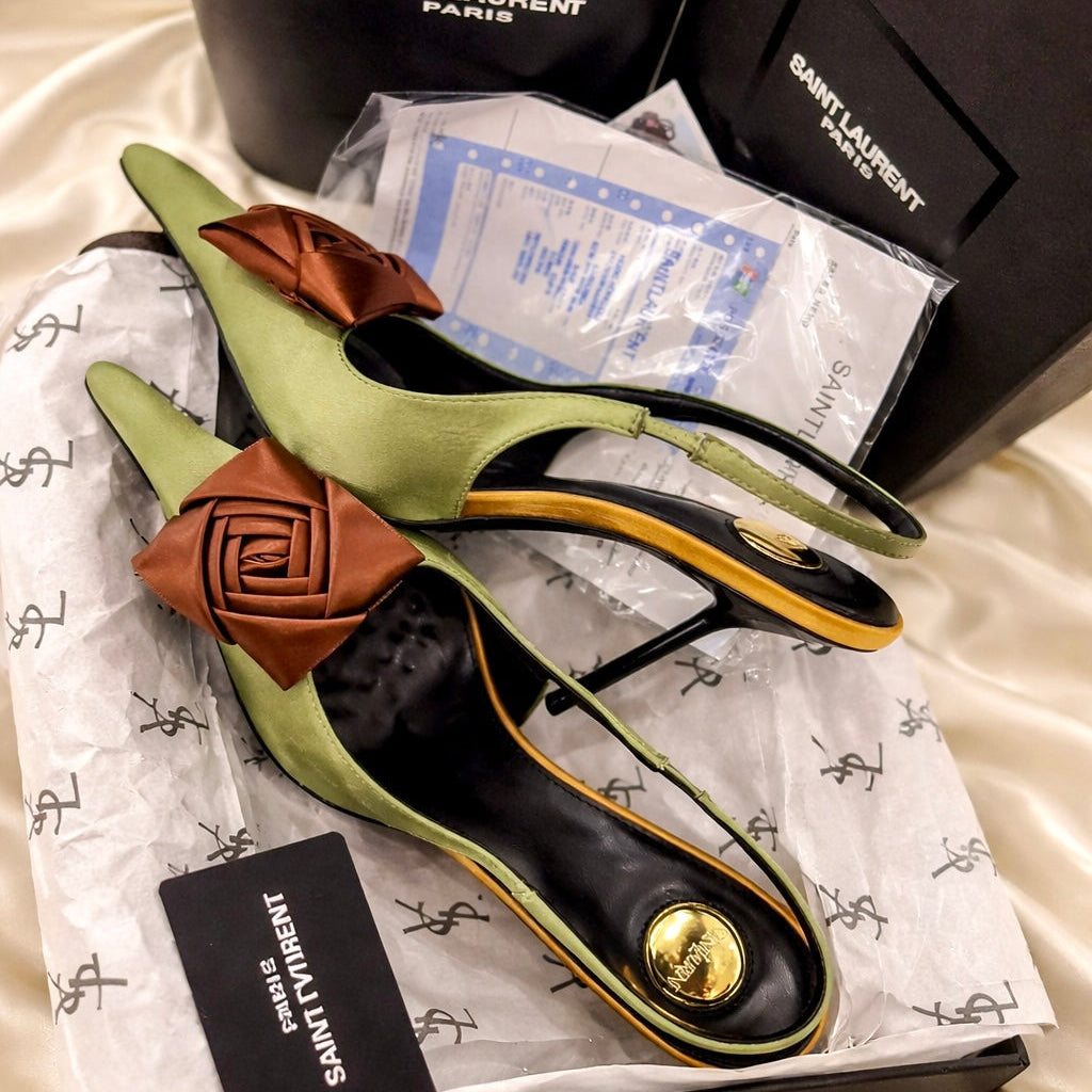 YSL Saint Laurent Amalia Slingback Pumps