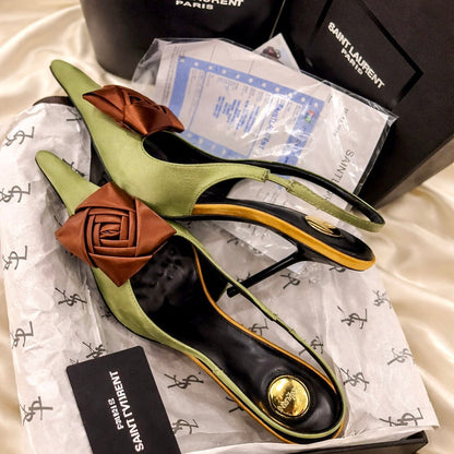 YSL Saint Laurent Amalia Slingback Pumps