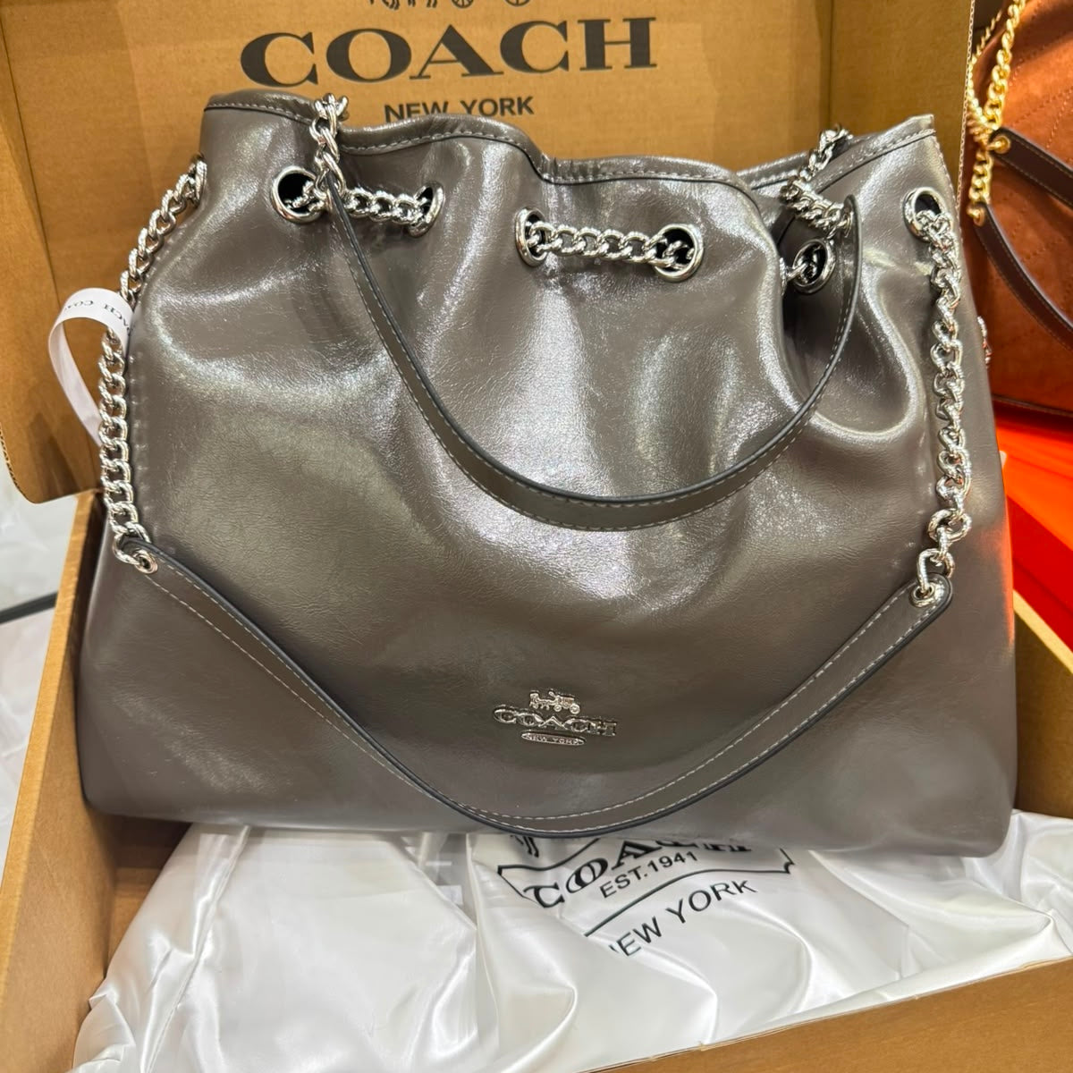 COACH Evelyn Large Shoulder Bag-Box Packaging
