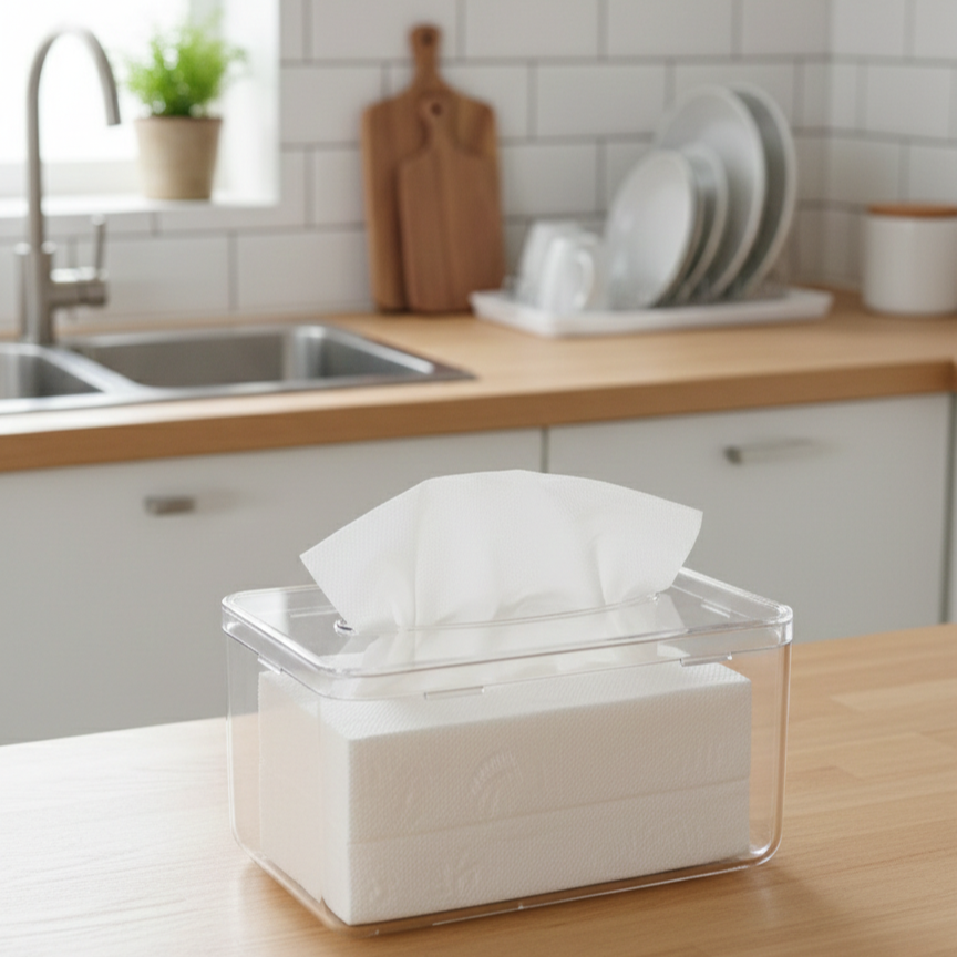 Transparent & Clear Tissue Box