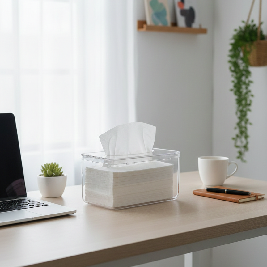 Transparent & Clear Tissue Box