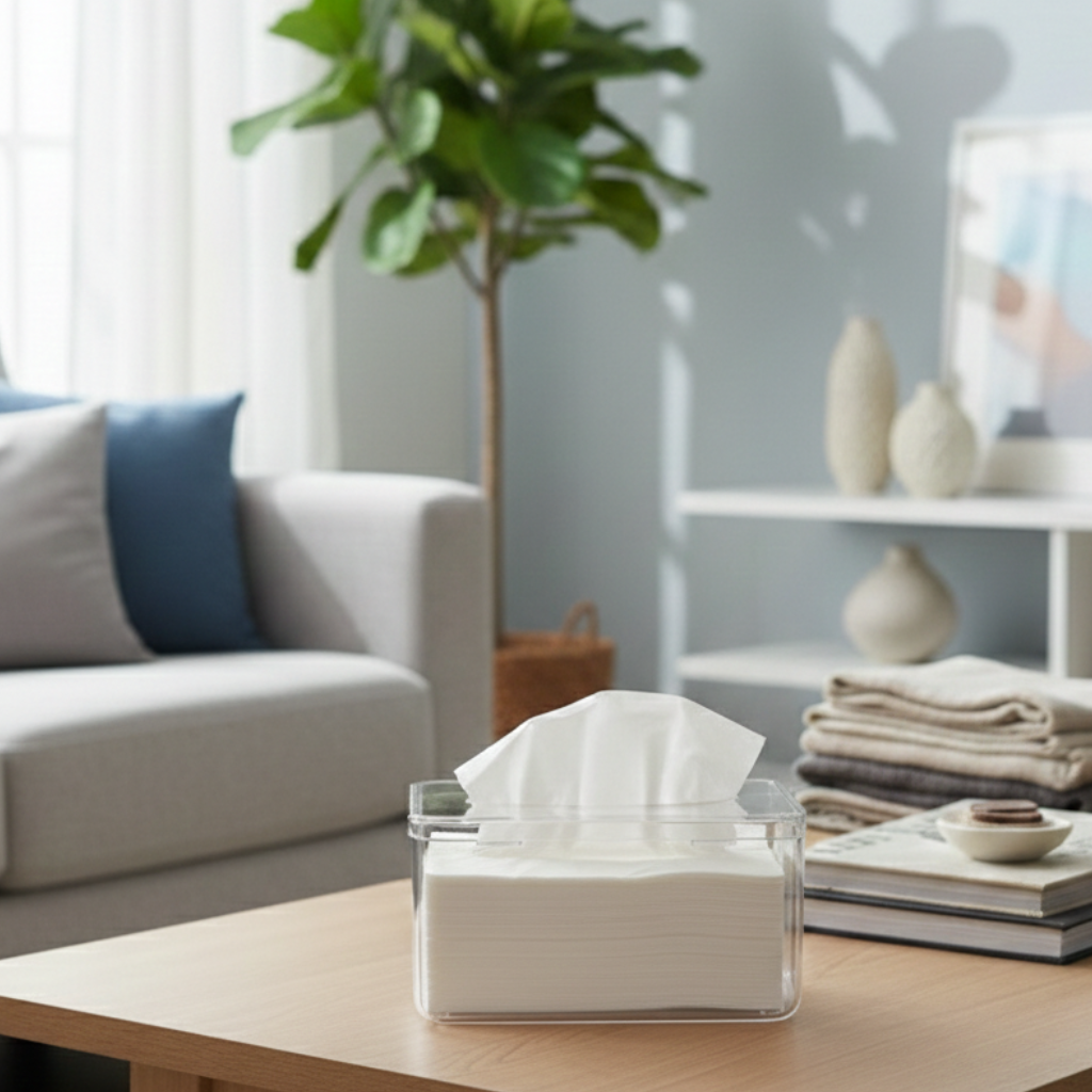 Transparent & Clear Tissue Box