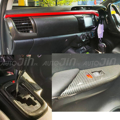 Toyota Hilux Revo GR Carbon Look Interior Accessories Trim Kit