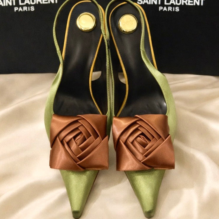 YSL Saint Laurent Amalia Slingback Pumps