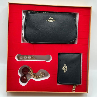 COACH Teri Bag with Coach Cherry Charm & Mini Bag Charm-Box Packing