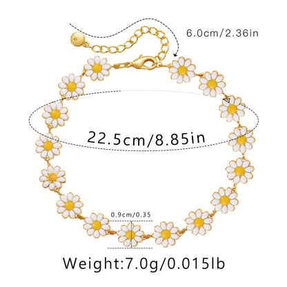 Dainty Crystal Blossom Station Bracelet