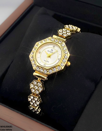 WHL00681 ZWA Round Stone Dial Women's Watch - WHL