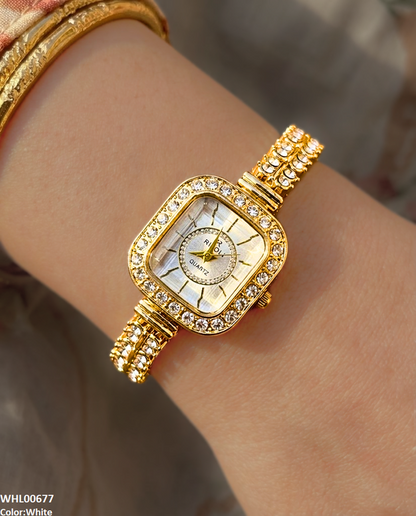 WHL00677 ZWA Square Stone Dial Women's Watch - WHL