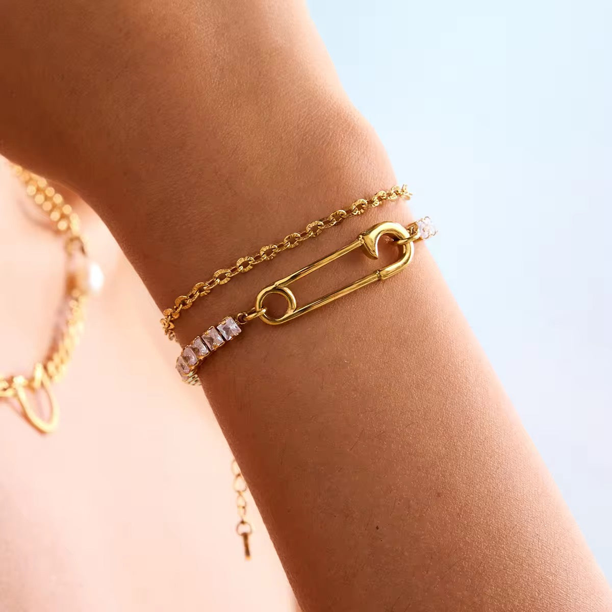 Crystal Link Tennis Chain Bracelet