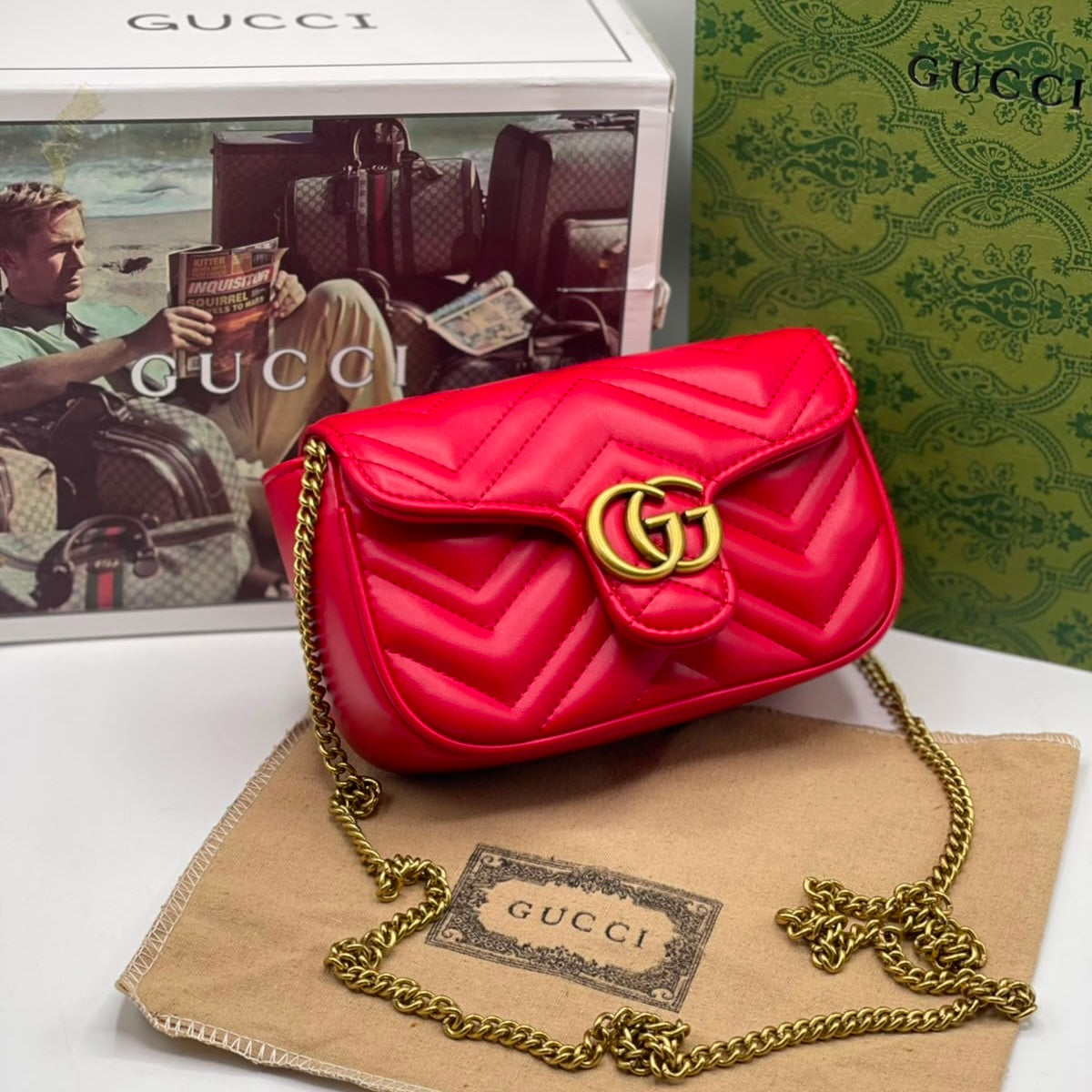 Gucci Marmont mini Shoulder Bag- Double box