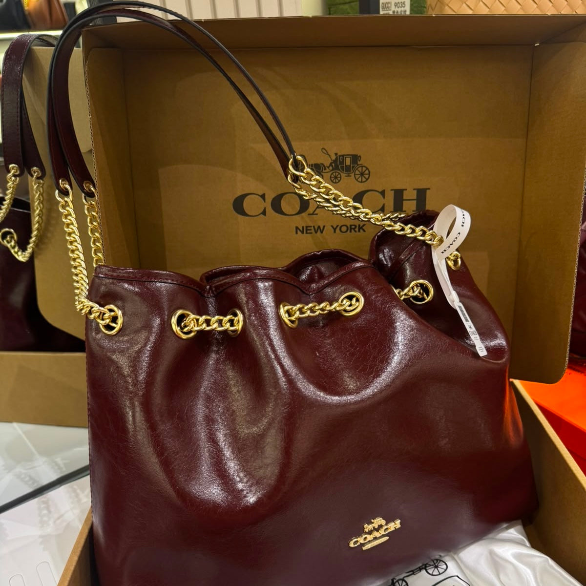 COACH Evelyn Large Shoulder Bag-Box Packaging