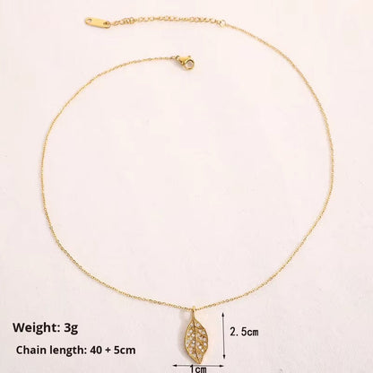 Gleaming Leaf Pendant Necklace