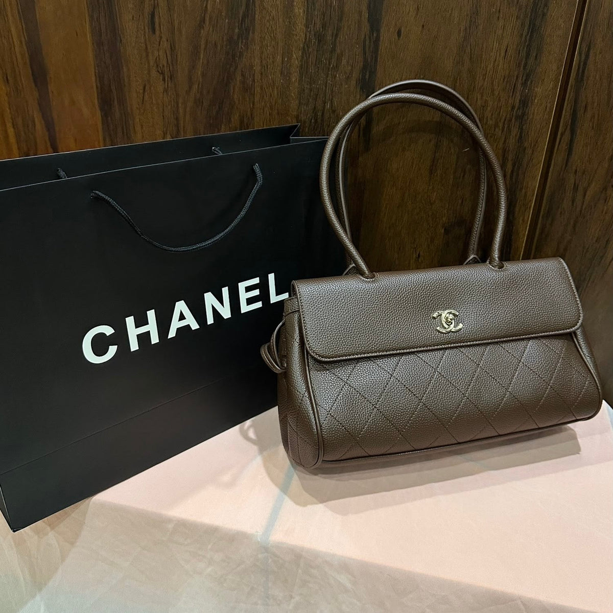 Chanel Grained Calfskin-Paper Bag