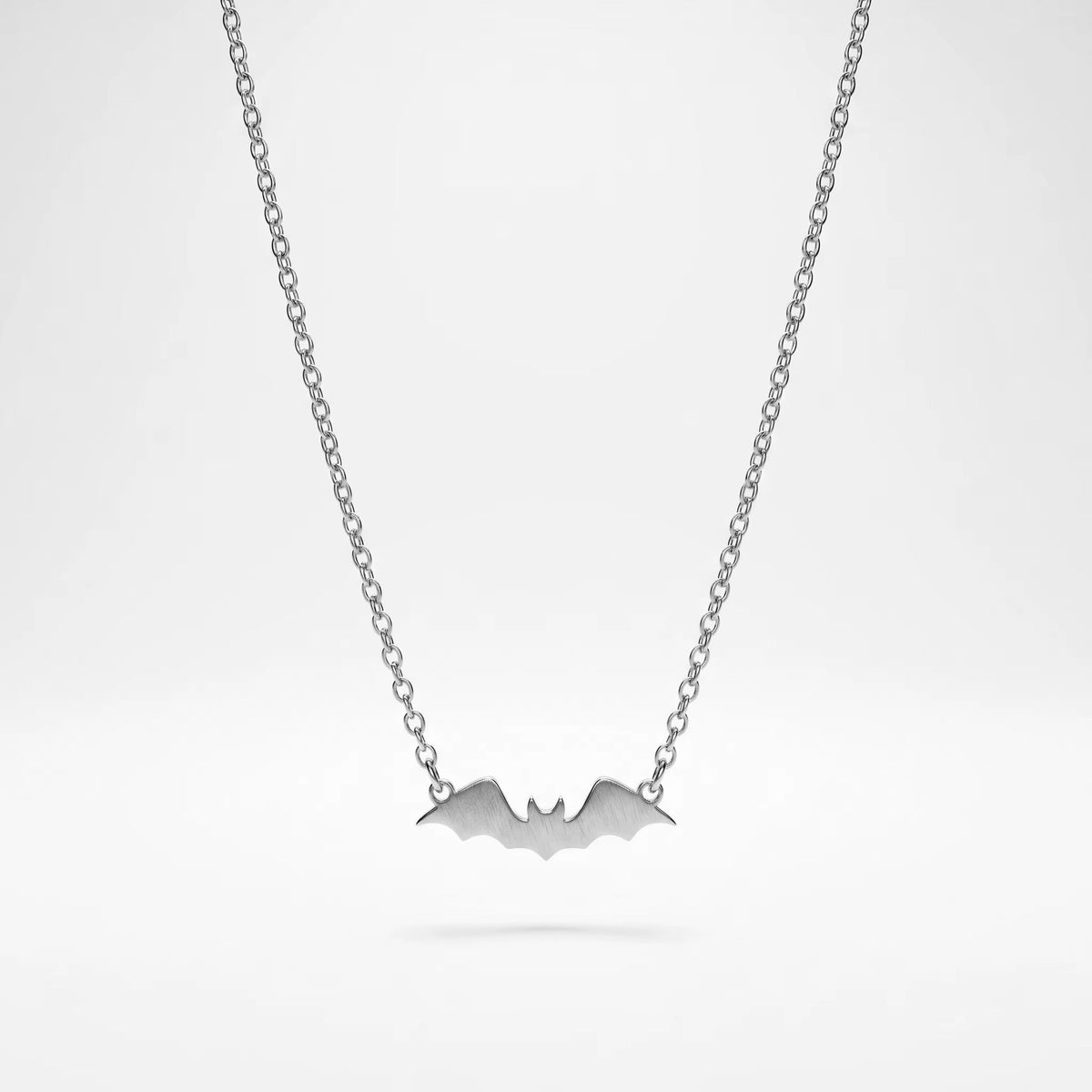 Silver Bat Pendant Necklace