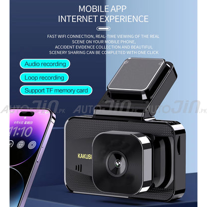 V12 WiFi Dual Lens 1080P Full HD Dash Camera with Rear Camera | Car DVR Video Recorder