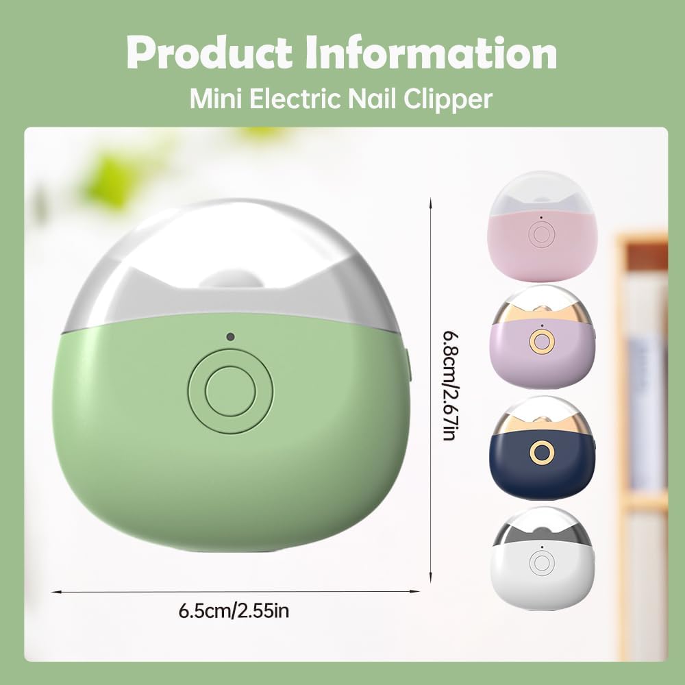 Mini Electric Nail Clipper with LED Light Safe And Quiet Nail Trimmer
