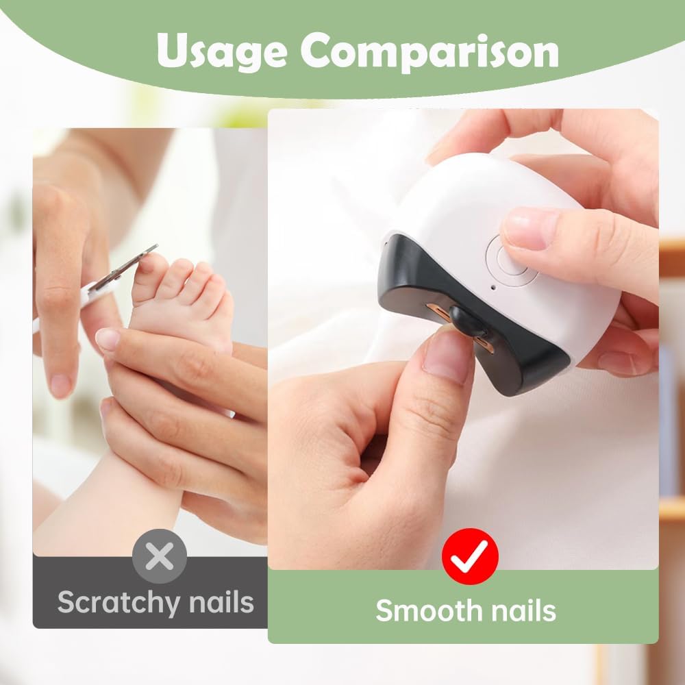 Mini Electric Nail Clipper with LED Light Safe And Quiet Nail Trimmer