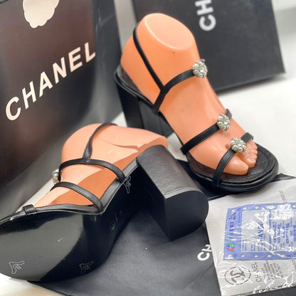 CHANEL Interlocking CC Logo Sandals- Box Packaging