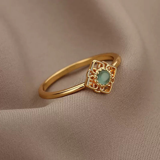 Aurelia Geometric Turquoise Ring