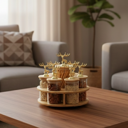ClearGlass 7-Pcs Rotating Storage Jars Station (1169)