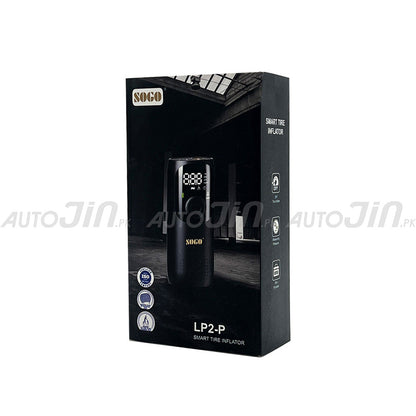 Sogo 5,000mAh Electric Smart Digital Display Tire Inflator & Power Bank With Led Light LP2-P