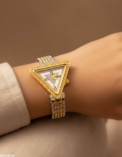 WHL00733 HWR Triangle Rhinestone Women's Watch - WHL