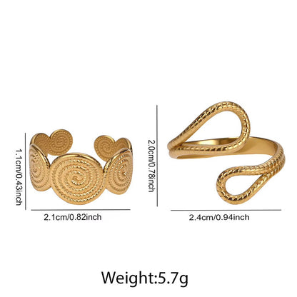 Ancient Greece Textured Adjustable Ring Set