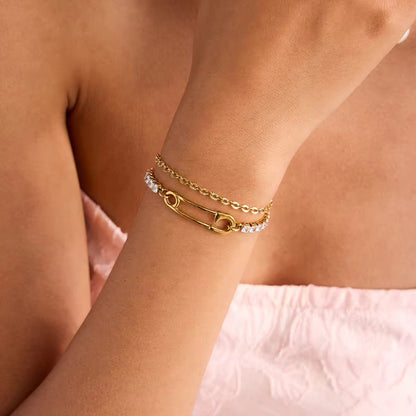 Crystal Link Tennis Chain Bracelet