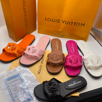 Louis Vuitton Calfskin LV Isola Flat Sandals-Box Packing