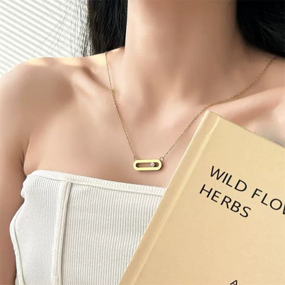 Gold-Tone Crystal Bar Necklace