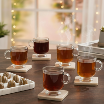 BaristaPrime 6‑Pcs Glass Tea Cup Set (2484) by Limon
